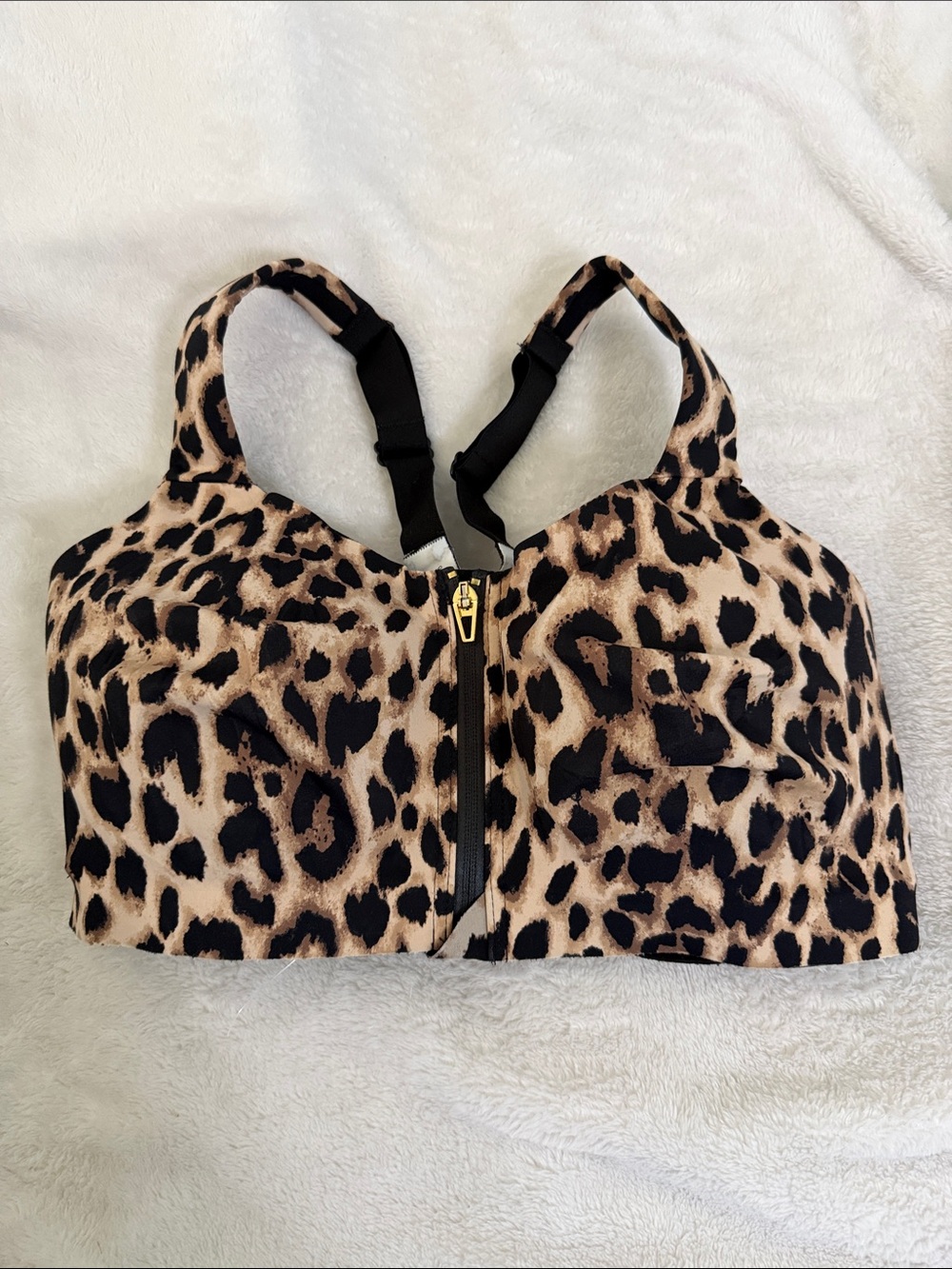 Victoria's Secret Leopard Print Leggings & Sports Bra (34DDD) - Beige/Black - Picture 4 of 6